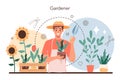 Gardener concept. Idea of gardening and horticultural designer business