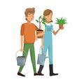 Gardener couple icon