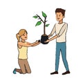 Gardener couple icon