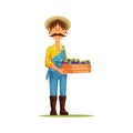 Gardener or farmer, vector icon or clipart.