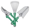 Gardener Hand Tools Logo Royalty Free Stock Photo