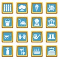 Gardener icons set sapphirine square vector