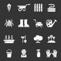 Gardener icons set grey vector