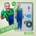 The gardener lifelike doll Royalty Free Stock Photo