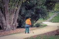 Gardener man in park