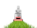 Gardener with mover Royalty Free Stock Photo