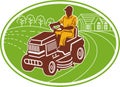 Gardener riding lawn mower