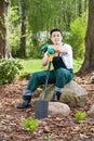 Gardener with a spade