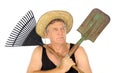 Gardener With Tools Royalty Free Stock Photo