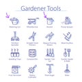 Gardener tools pack. Bucket, garden scissors, shovel