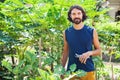 gardener trimming plants