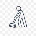 Gardener vector icon isolated on transparent background, linear