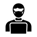 Gardener Wearing mask Vector Icon which can easily modify or edit