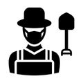 Gardener Wearing mask Vector Icon which can easily modify or edit