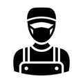 Gardener Wearing mask Vector Icon which can easily modify or edit