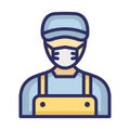 Gardener Wearing mask Vector Icon which can easily modify or edit