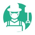 Gardener Wearing mask Vector Icon which can easily modify or edit