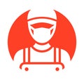 Gardener Wearing mask Vector Icon which can easily modify or edit