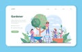 Gardener web banner or landing page. Idea of horticultural designer business