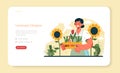 Gardener web banner or landing page. Idea of horticultural or landscape