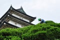 A gardener at work at Tokyo Imperial Palace Royalty Free Stock Photo