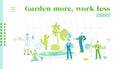 Gardeners and Scientists Characters Growing and Caring of Plants in Garden Greenhouse Landing Page Template