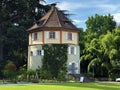 Gardeners Tower or Gartnerturm oder Gaertnerturm, Flower Island Mainau on the Lake Constance or Die Blumeninsel im Bodensee