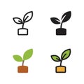 Gardening and agriculture for save environment. Plant sprout icon