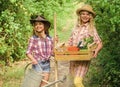 Gardening basics. Kids girls with tools for gardening. Gardens great place cultivate meaningful and fun learning