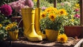 Gardening boots, flower equipment the floral natural occupation gardening botany cultivate equipment
