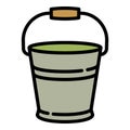 Gardening bucket icon, outline style