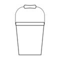 Gardening bucket outline simple minimalistic flat design vector illustration