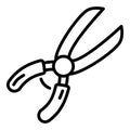 Gardening bush scissors icon, outline style