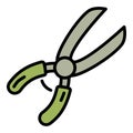 Gardening bush scissors icon, outline style