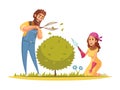 Gardening Cartoon Illustration