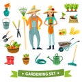 Gardening Cartoon Set