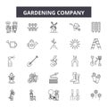 Gardening company line icons, signs, vector set, outline illustration concept Royalty Free Stock Photo
