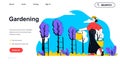 Gardening concept for landing page template. Vector illustration Royalty Free Stock Photo