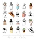 gardening element decorations, illustration vector