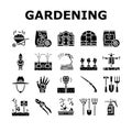 Gardening Equipment Collection Icons Set Vector