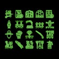 Gardening Equipment neon glow icon illustration