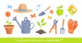 Gardening equipment vector illustrations