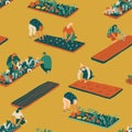 Gardening and farming seamless pattern.