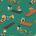 Gardening and farming seamless pattern.