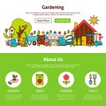 Gardening Flat Outline Web Design Template Royalty Free Stock Photo