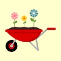 Gardening Flower Wagon Illustration Graphic Royalty Free Stock Photo