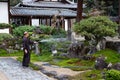 Gardening in the garden court of Koshoji Temple