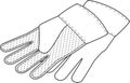 Gardening gloves outline icons. Black and white