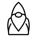 Gardening gnome icon, outline style