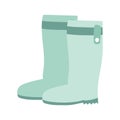 Gardening, green rubber boots equipment isolated icon style